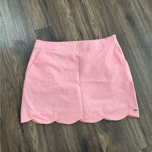 Vineyard Vines Coral Pink Scallop-Hem Skort